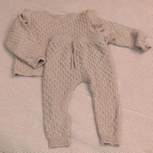 Rylee + Cru Textured Knit Kids One Piece in Cream